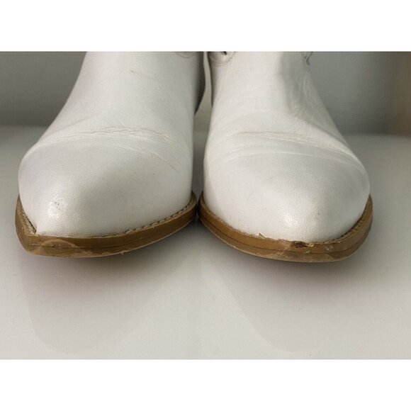 B.L.T. Santa Barbara Perforated Leather Western Boots Made in Spain Size 6 White - Picture 14 of 16